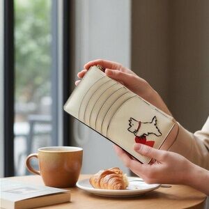 RADLEY London - White Cardholder Wallet with Strawberry Dog Motif